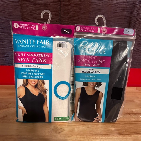 Vanity Fair Radiant Collection Light Smoothing Spin Tank - Black and White - Picture 1 of 7
